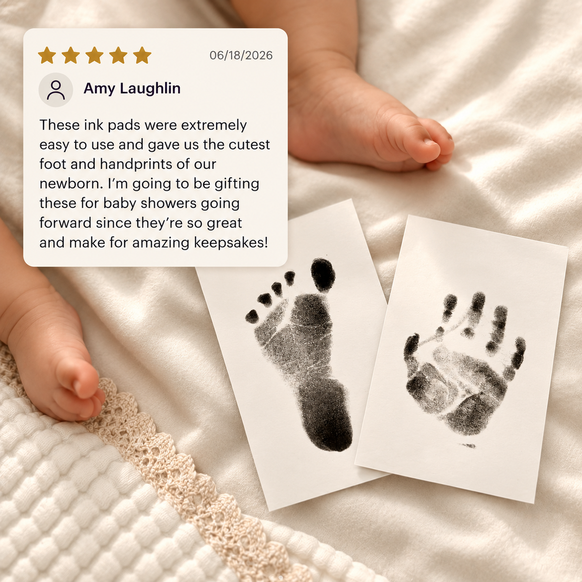Mess-Free Baby Handprint & Footprint Kit – 4 Pack