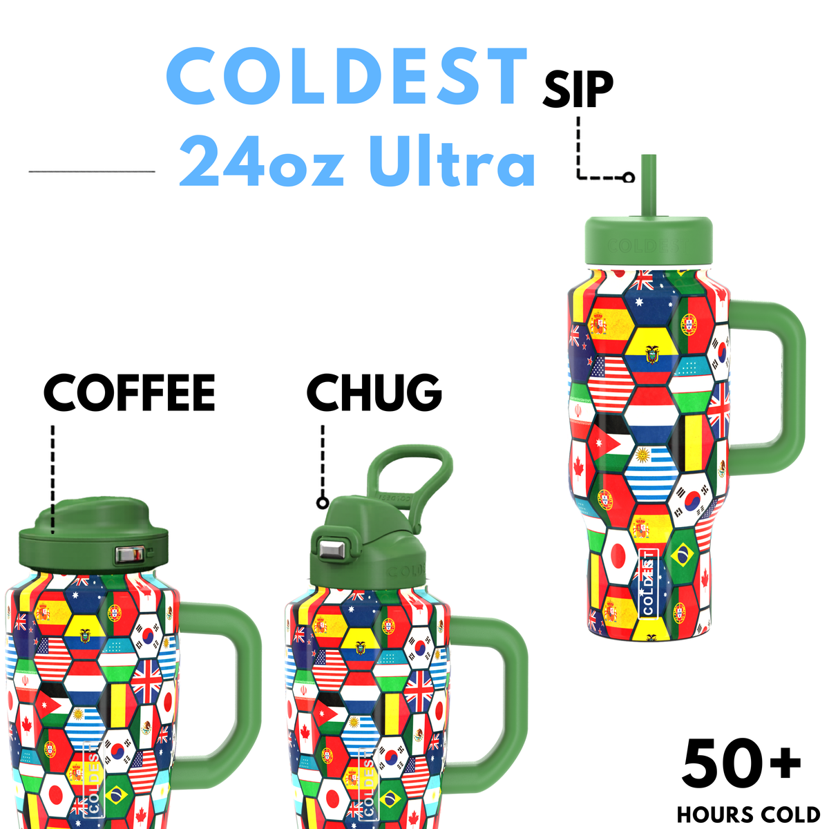 COLDEST Limitless Ultra v8 24oz Insulated Water Bottle